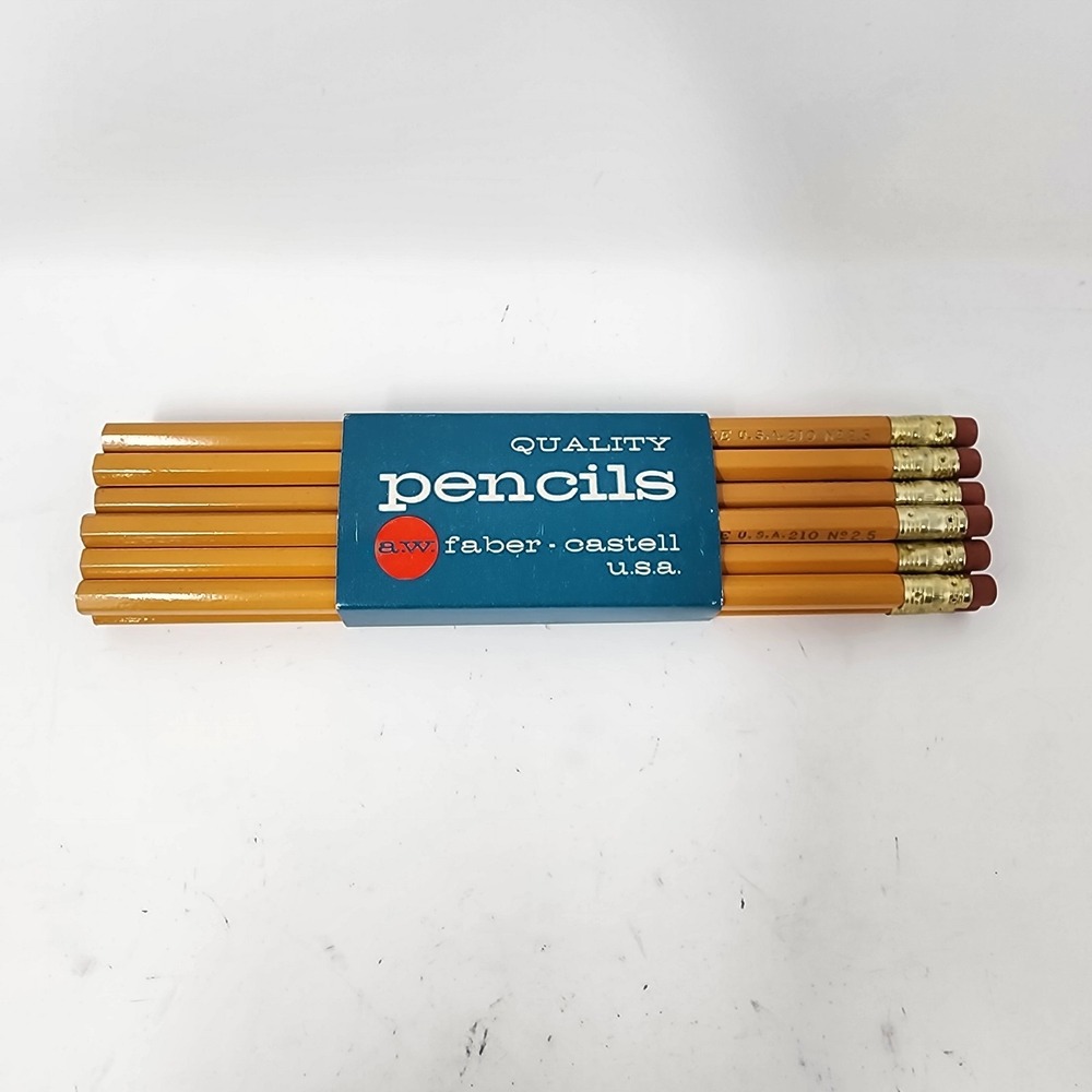 Vintage Faber Castell 210 No 2.5 Pencils Bonded Lead‎ 12 Pack New Old Stock